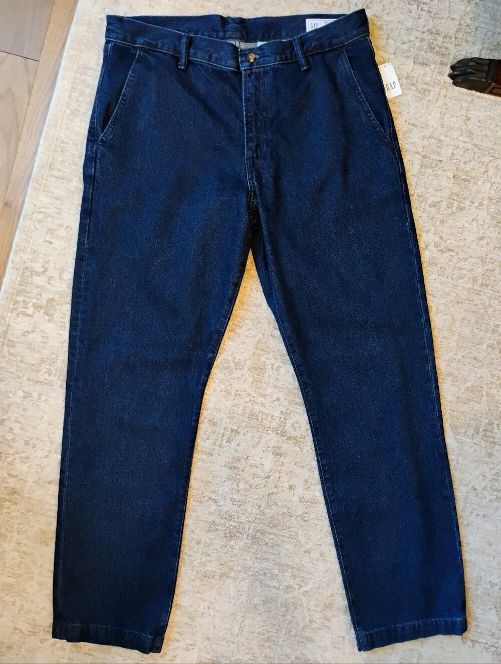 NWT 34x32 GAP Straight Dark Wash Trouser Jeans Flat Front NWT